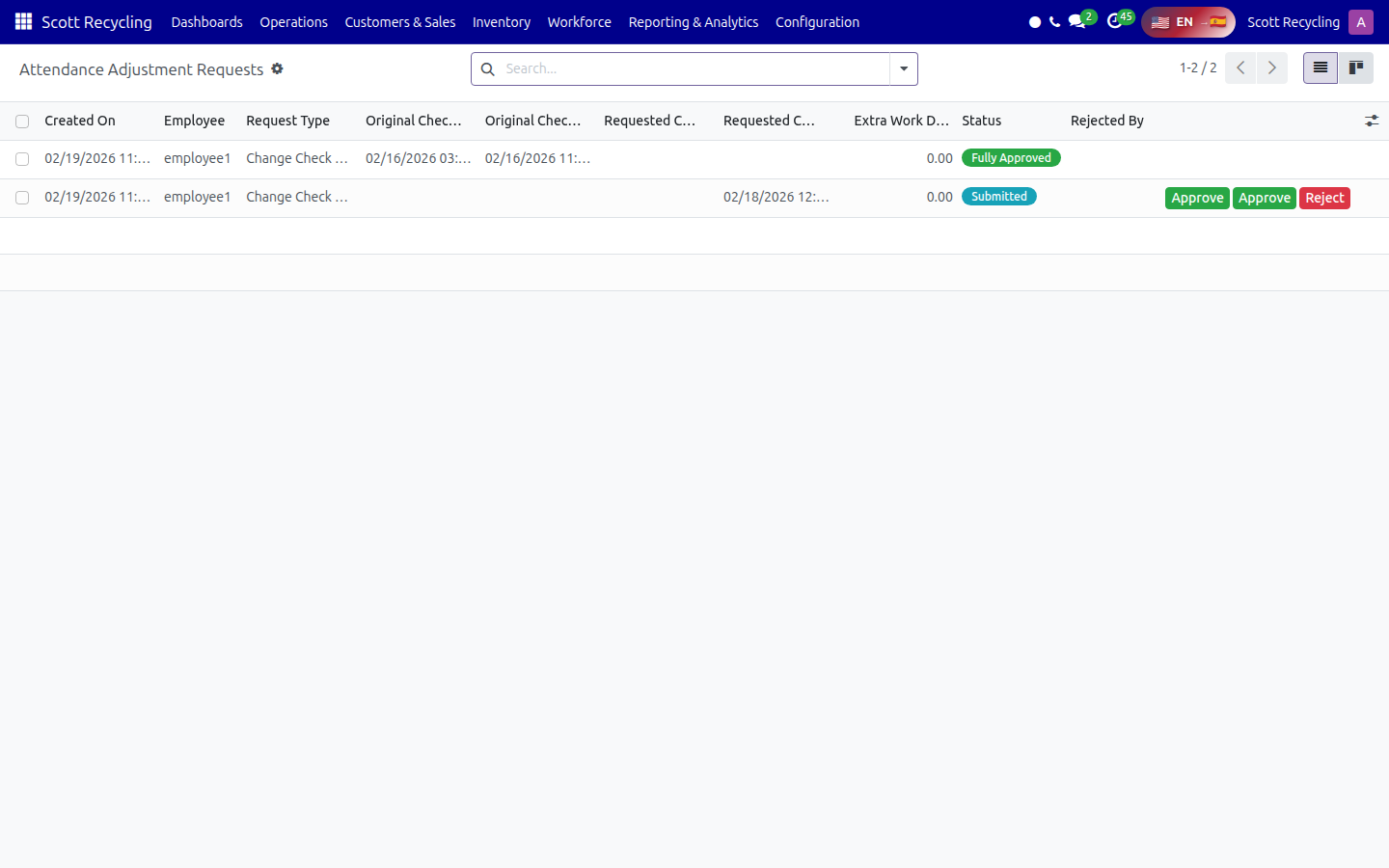 Backend Adjustment Requests