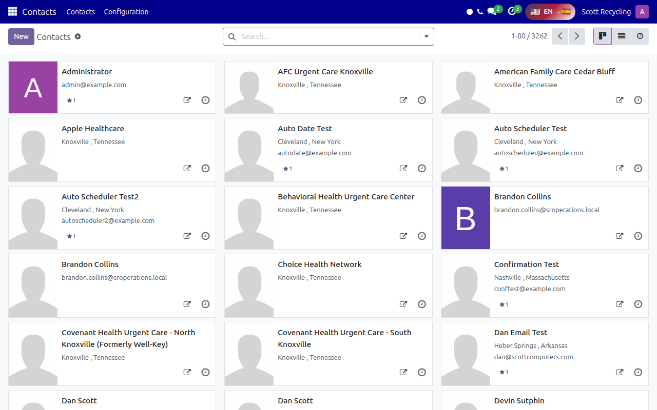Contacts List View
