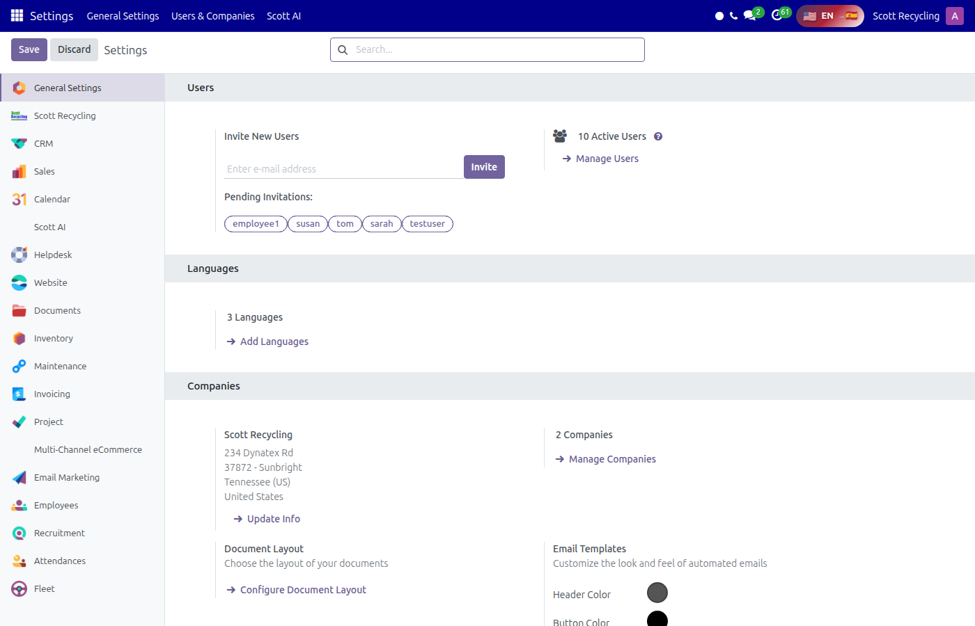 Helpdesk Settings