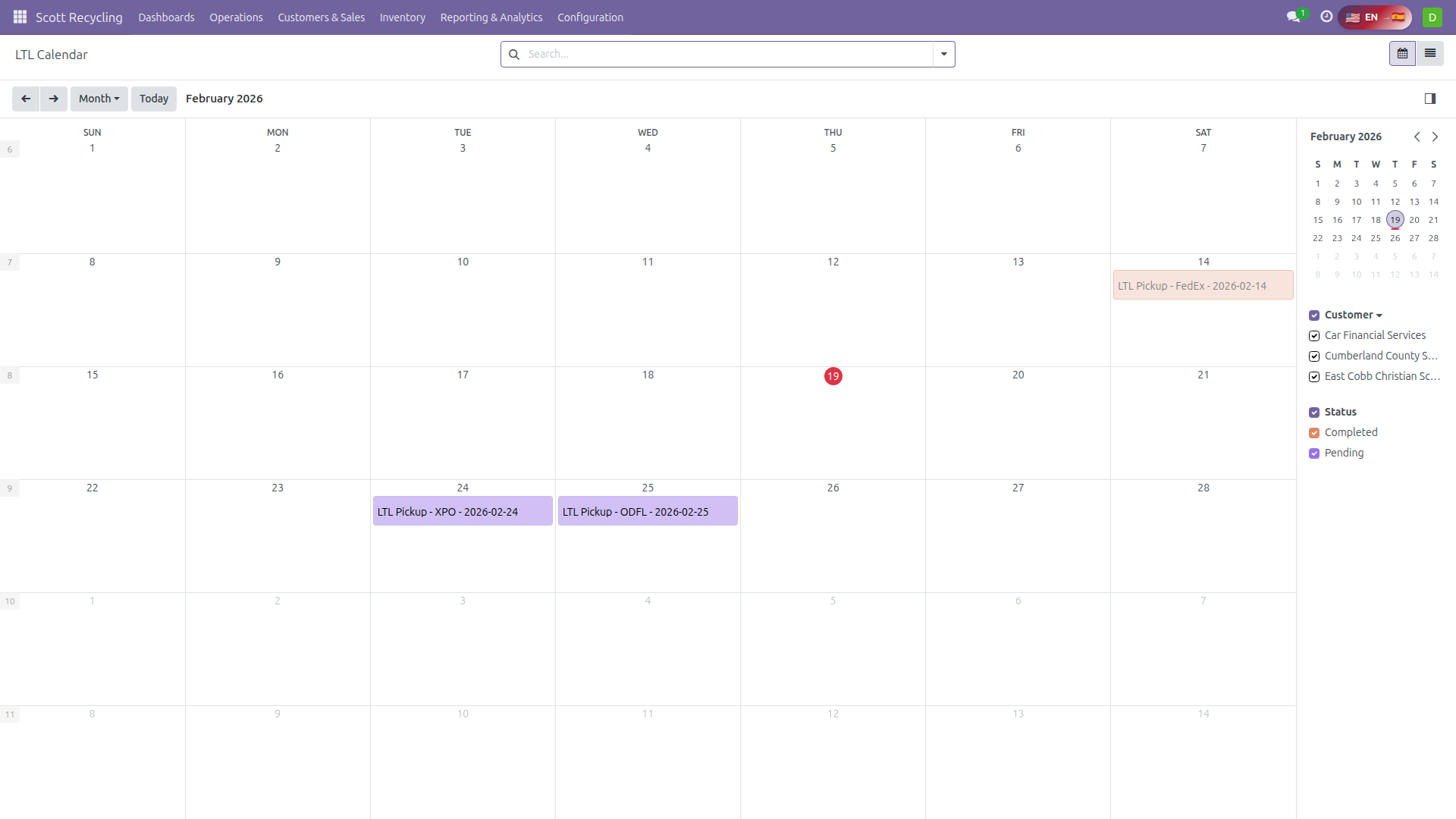 LTL Calendar