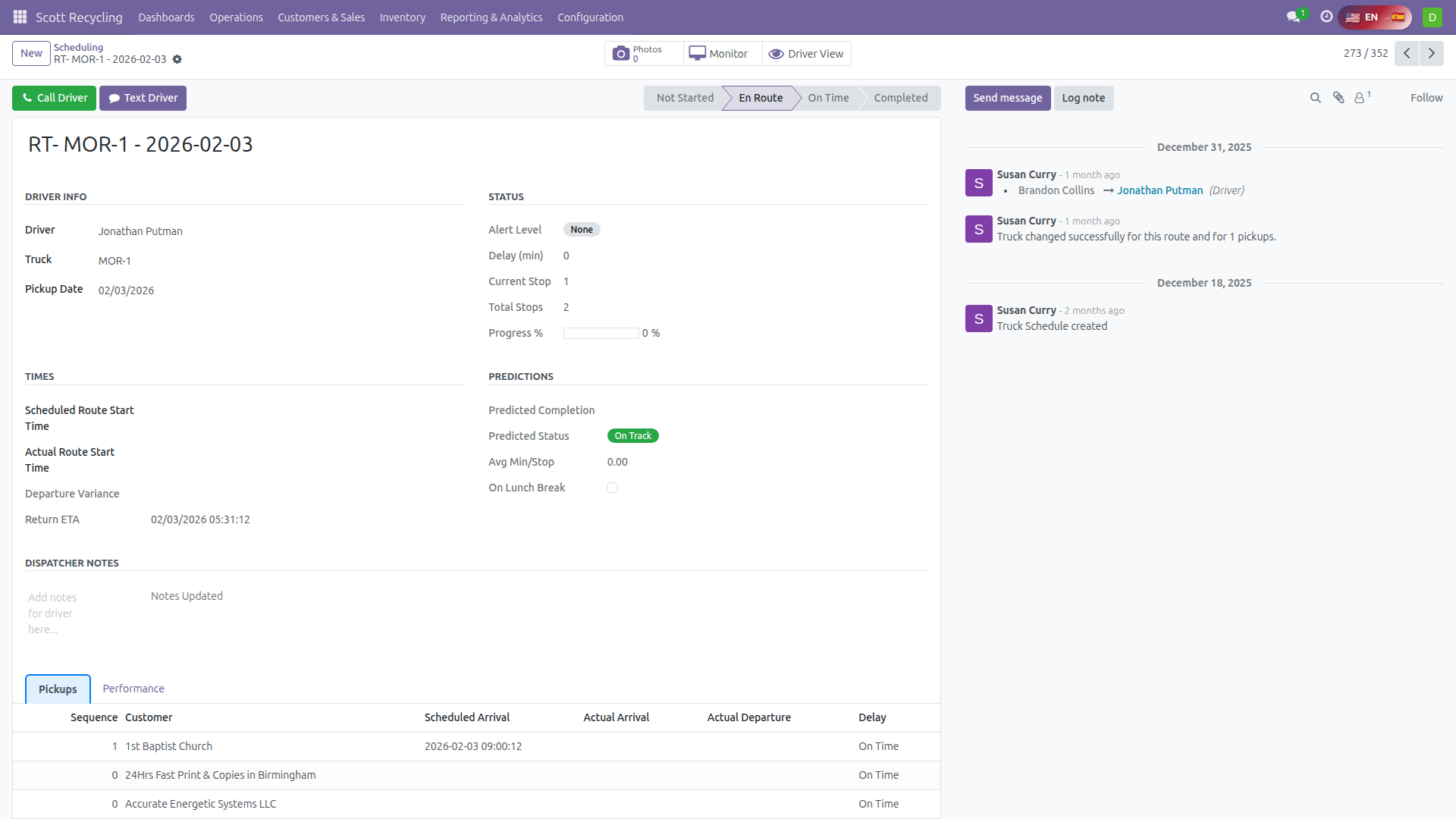Truck Schedule Form